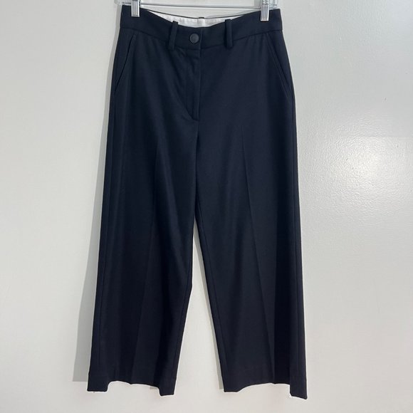 Rag & Bone Navy Blue Wool Nylon‎ Blend Wide Leg Trousers Size 0 - Picture 2 of 6